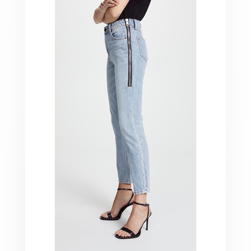 Alexander Wang Womens Size 25 Blue Cult Side Zip Jeans Non Stretch Denim Ankle